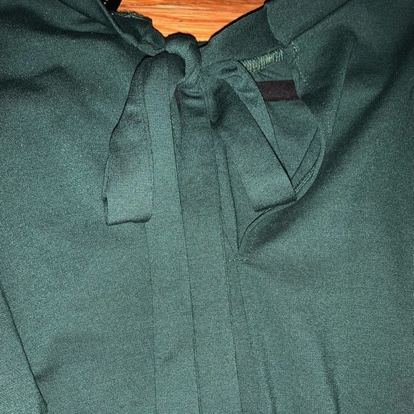 ELOQUII NWT size 18 XXL knee length dress plus size green puff sleeves holiday - Picture 2 of 9